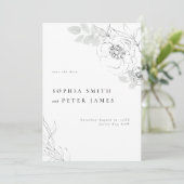 Botanische Blumendarstellung Save the Date Einladung (Stehend Vorderseite)