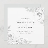 Botanische Blumendarstellung Save the Date Platz Einladung (Vorne/Hinten)