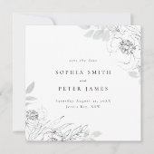 Botanische Blumendarstellung Save the Date Platz Einladung (Vorderseite)