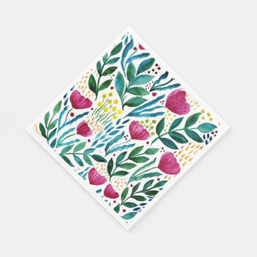 Botanische Blumendarstellung Serviette (Ecke)