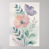 Botanische Blumendrucke Poster (Vorne)