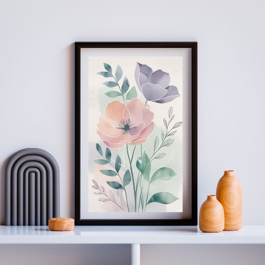 Botanische Blumendrucke Poster