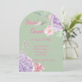 Botanische Blumendusche Einladung (Stehend Vorderseite)