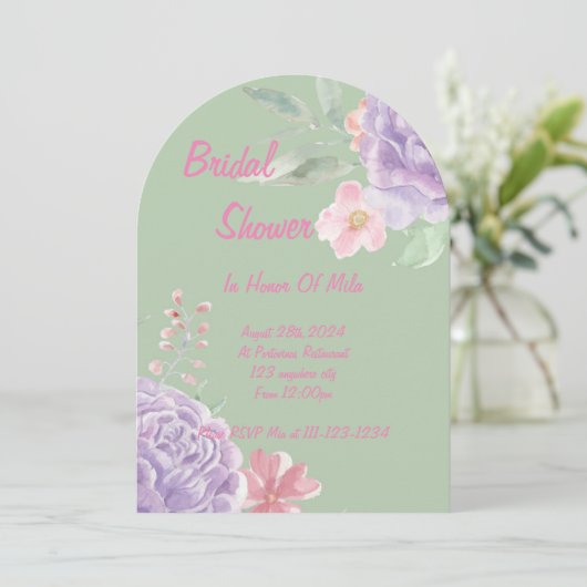 Botanische Blumendusche Einladung (Stehend Vorderseite)