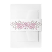 Botanische Blumendusty-Rose Blush Burgundy Wedding Einladungsbanderole (Vorderseite Beispiel)