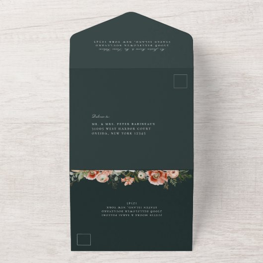 Botanische Blumenfeier Grüne Hochzeit im Herbst All In One Einladung (Außenbereich)