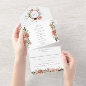 Botanische Blumenfeier Grüne Hochzeit im Herbst All In One Einladung (Abreißen)