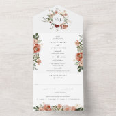 Botanische Blumenfeier Grüne Hochzeit im Herbst All In One Einladung (Innen Boden)