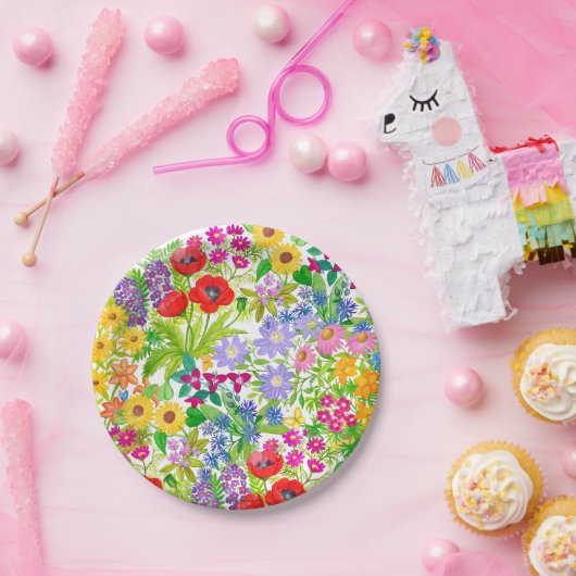 Botanische Blumengarten-Blumen-PapierTeller Pappteller (Party)