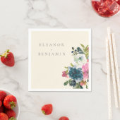 Botanische Blumenhochzeit im eleganten Watercolor Serviette (Beispiel)