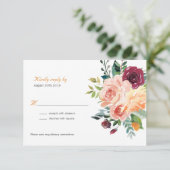 Botanische Blumenhochzeit RSVP Karte (Stehend Vorderseite)