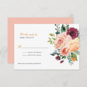 Botanische Blumenhochzeit RSVP Karte (Vorne/Hinten)