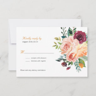 Botanische Blumenhochzeit RSVP Karte