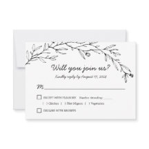 Botanische Blumenhochzeit RSVP mit Wahlmöglichkeit