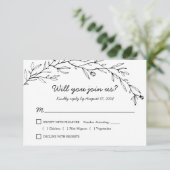 Botanische Blumenhochzeit RSVP mit Wahlmöglichkeit Karte (Stehend Vorderseite)