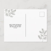 Botanische Blumenhochzeit speichern Sie die Dattel Ankündigungspostkarte (Rückseite)