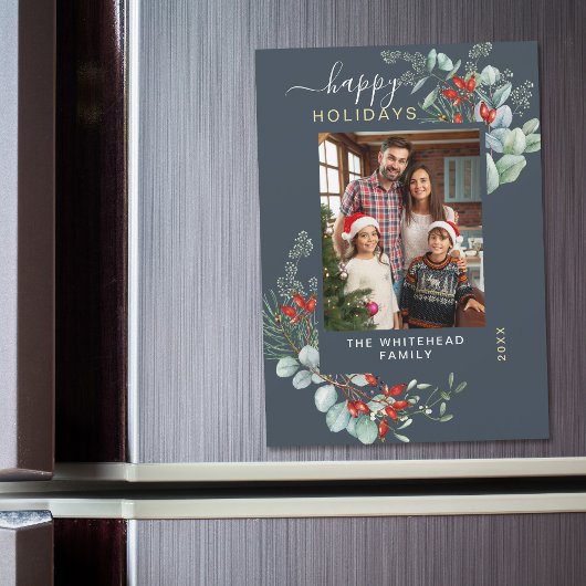 Botanische Blumenkarte für den blauen Urlaub Magnetkarte