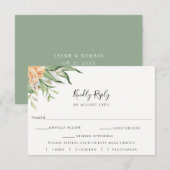 Botanische Blumenkarte RSVP Karte (Vorne/Hinten)