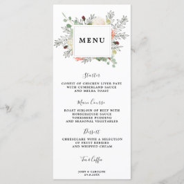 Botanische Blumenkarten Menükarte