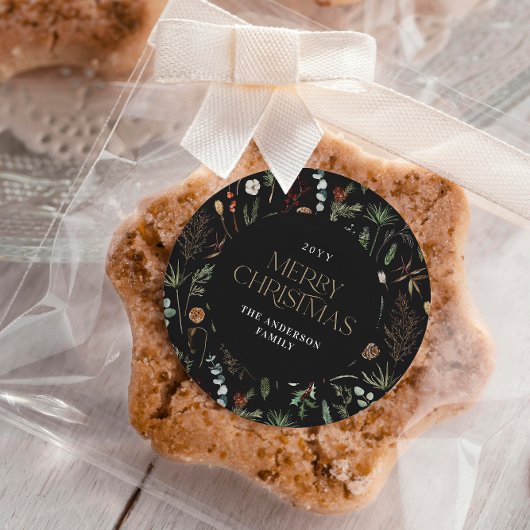 Botanische Blumenmoodie Runder Aufkleber