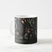 Botanische Blumenmoodie, schwarz, modern Kaffeetasse (Vorderseite Links)