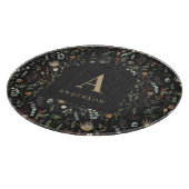 Botanische Blumenmoodie, schwarz, modern Schneidebrett (Ecke)