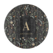 Botanische Blumenmoodie, schwarz, modern Schneidebrett (Vorderseite)