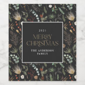 Botanische Blumenmoodie Weinetikett (Einzelnes Label)