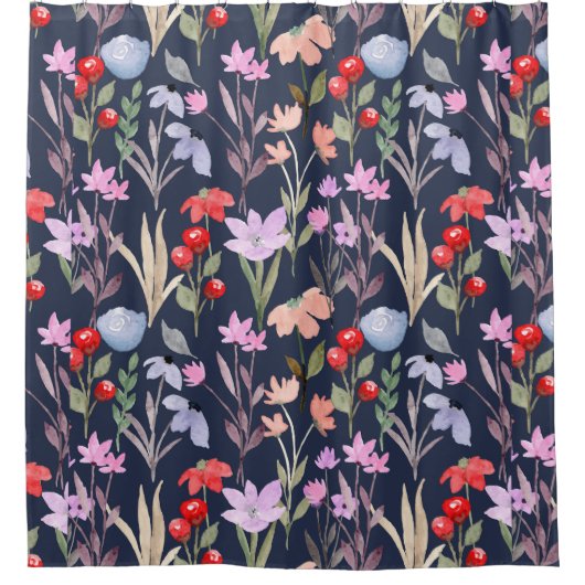 Botanische Blumenmuster-Mode Duschvorhang (Vorderseite)