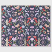 Botanische Blumenmuster-Mode Geschenkpapier (Flach)