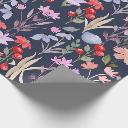 Botanische Blumenmuster-Mode Geschenkpapier (Ecke)