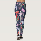 Botanische Blumenmuster-Mode Leggings (Rückseite)