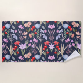 Botanische Blumenmuster-Mode Strandtuch