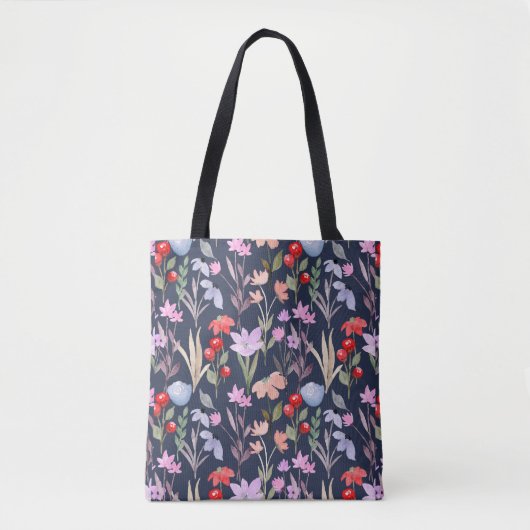 Botanische Blumenmuster-Mode Tasche (Vorderseite)