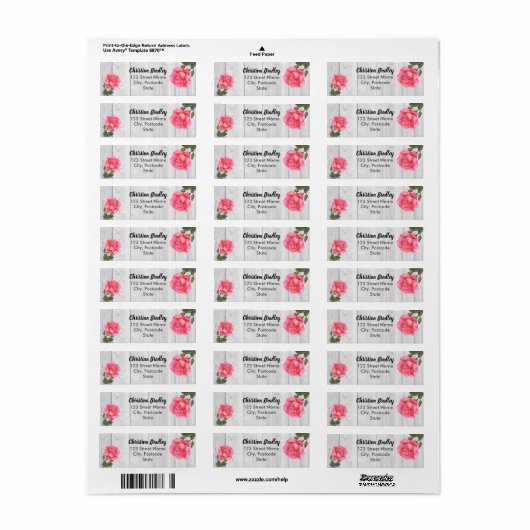 Botanische Blumenpracht Rosa Wasserfarbe (Vorne)