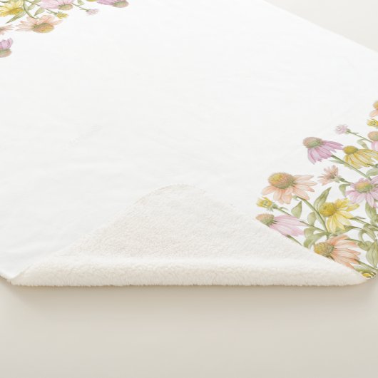 Botanische Blumenpracht Wasserfarben Medium Sherpadecke (3/4)