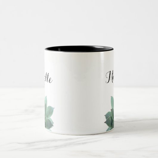 Botanische Blumenschrift Zweifarbige Tasse (Mittel)