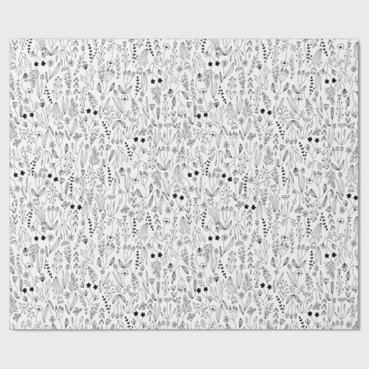 Botanische Blumenstrauß Geschenkpapier (Flach)