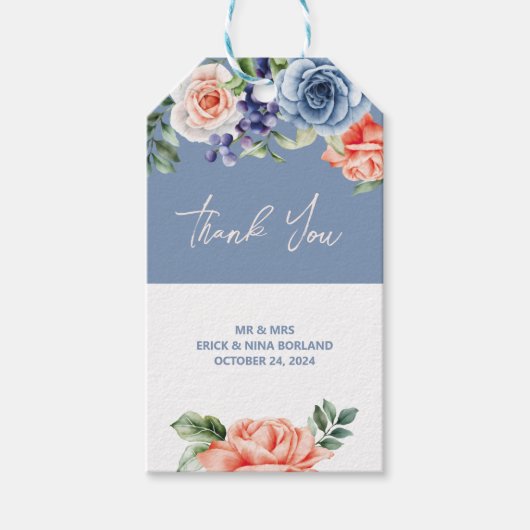 Botanische Blumentrauben Vielen Dank Geschenkanhänger (Vorderseite)