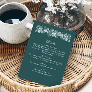 Botanische Blumenzange Mint Smaragdgrüne Hochzeit Begleitkarte