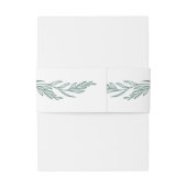 Botanische Blumenzange Mint Smaragdgrüne Hochzeit Einladungsbanderole (Rückseitenbeispiel)