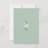 Botanische Blumenzange Mint Smaragdgrüne Hochzeit RSVP Karte (Rückseite)