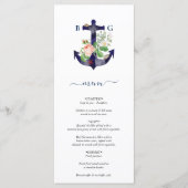 Botanische Blumenzwiebelhochzeit Menükarte (Vorderseite)