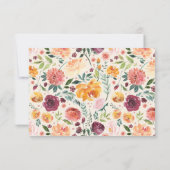 Botanische Blumenzwiebeln Wasserfarbenhochzeit RSVP Karte (Rückseite)