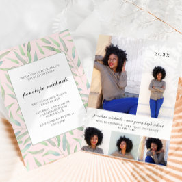 Botanische Blush-Fotocollage-Party Einladung