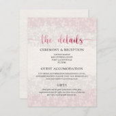 Botanische Blush Pink Aquarellfarbenkarte Begleitkarte (Vorne/Hinten)