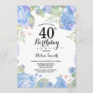 Botanische Blüte 40. Geburtstag Einladung