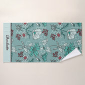 Botanische Blüte Blumenmuster personalisierter Nam Badehandtuch (Badehandtuch)