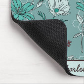 Botanische Blüte Blumenmuster personalisierter Nam Mousepad (Ecke)