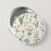 Botanische Blüte - Elegante Blumen Button (Vorne & Hinten)